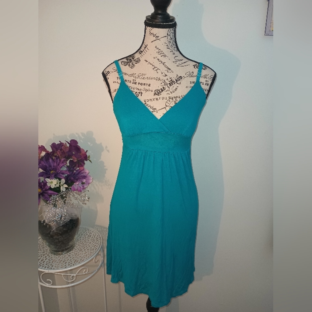 Women's Rue21 Teal Spaghetti Strap V Neck Dress Size Small